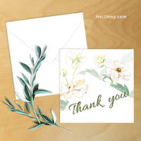 Watercolor Butterfly Flower Thank you Card 5x5 with Envelope 5.25x5.25 + Address Template, Printable INSTANT DOWNLOAD, Edit with Corjl, DIY #1T_1EN 132 BF1 b