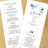 Printable Watercolor Greenery, Olive & Eucalyptus Wedding Invitation Set, Wedding Program, Thank you Card, Bonus Templates-Envelope, 100% Editable Text with Corjl, Garden Wedding, INSTANT DOWNLOAD, DIY, Digital Card, PDF file, #8WB 165 G1