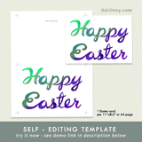 Easter Card 5x5 with Envelope 5.25x7.25 + Address Template, Printable INSTANT DOWNLOAD, Edit with Corjl, Seasonal Cards #6EC_1EN 088 CH1