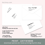 Printable Envelope 7.25"x5.25" + Minimalist Address Template + Violet Rose EURO Flap Envelope Liner Template, Printable Wedding Envelope Insert, INSTANT DOWNLOAD, Editable DIY ONLY for Address Template, Edit with Corjl #2S_ENL 064 R2