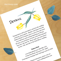 Wedding Details Template 4x6, Watercolor Floral, Yellow Tulip, Garden Wedding, Printable, INSTANT DOWNLOAD, Editable Text, Edit with Corjl, DIY, Digital Card, PDF file, #1D 020 T1