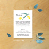 Wedding Details Template 4x6, Watercolor Floral, Yellow Tulip, Garden Wedding, Printable, INSTANT DOWNLOAD, Editable Text, Edit with Corjl, DIY, Digital Card, PDF file, #1D 020 T1