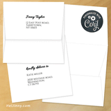 Printable Envelope 5.252"x5.252" + Minimalist Address Template, INSTANT DOWNLOAD, Editable DIY, Edit with Corjl #1EN 037 ADD