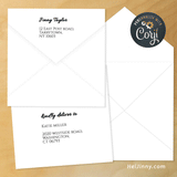 Printable Envelope 5.252"x5.252" + Minimalist Address Template, INSTANT DOWNLOAD, Editable DIY, Edit with Corjl #1EN 056 ADD