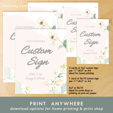 Watercolor Floral, Flower Butterfly Custom Sign Template, Wedding, INSTANT DOWNLOAD, Editable Text, DIY, Create Unlimited Signs, 5x7 & 8x10, Edit with Corjl #4S_CS 119 BF1