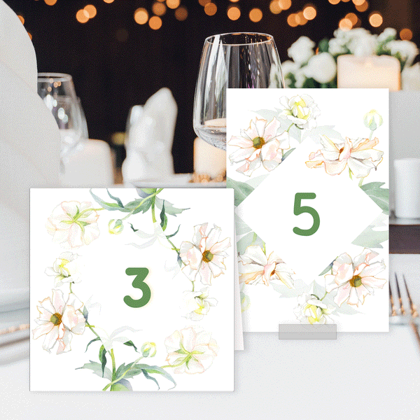 Wedding Table No Card Template, Watercolor Floral, Flower Butterfly, 4x6 flat & 5x5 tent, Printable INSTANT DOWNLOAD, Editable PDF, Edit with Corjl, DIY #2S_TC 123 BF1