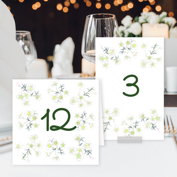 Wedding Table No Card Template, Watercolor Floral, Flower Wax, 4x6 flat & 5x5 tent, Printable INSTANT DOWNLOAD, Editable PDF, Edit with Corjl, DIY #2S_TC 045 W1