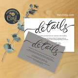 Wedding Details Card Template, 6x4 + 5x3.5, Printable INSTANT DOWNLOAD, Editable PDF, DIY, Edit with Corjl, ONLY Text #2S_D 003 CH1